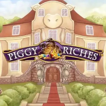 Slots logo of Piggy Riches from NetEnt at Rabbit Reel Casino