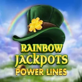Rainbow Jackpots Power Lines slot logo by Red Tiger Gaming at Rabbit Reel Casino