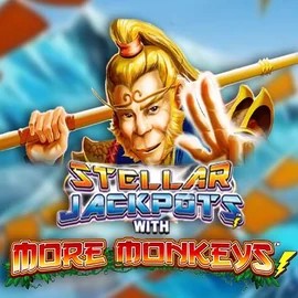Stellar Jackpots with More Monkeys game by Lightning Box Game – logo hosted on Rabbit Reel Casino